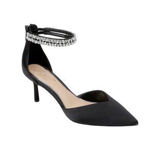 NEW Jewel Badgley Mischka Maya Pointy Toe Evening Pumps, Black, 7